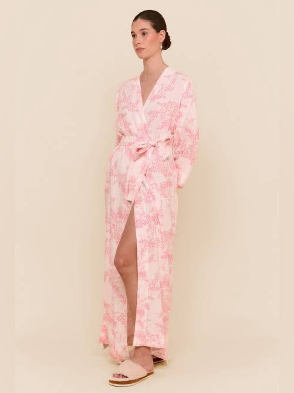 NWOT Piyama Alice Long Robe in Summer Toile Size S/M